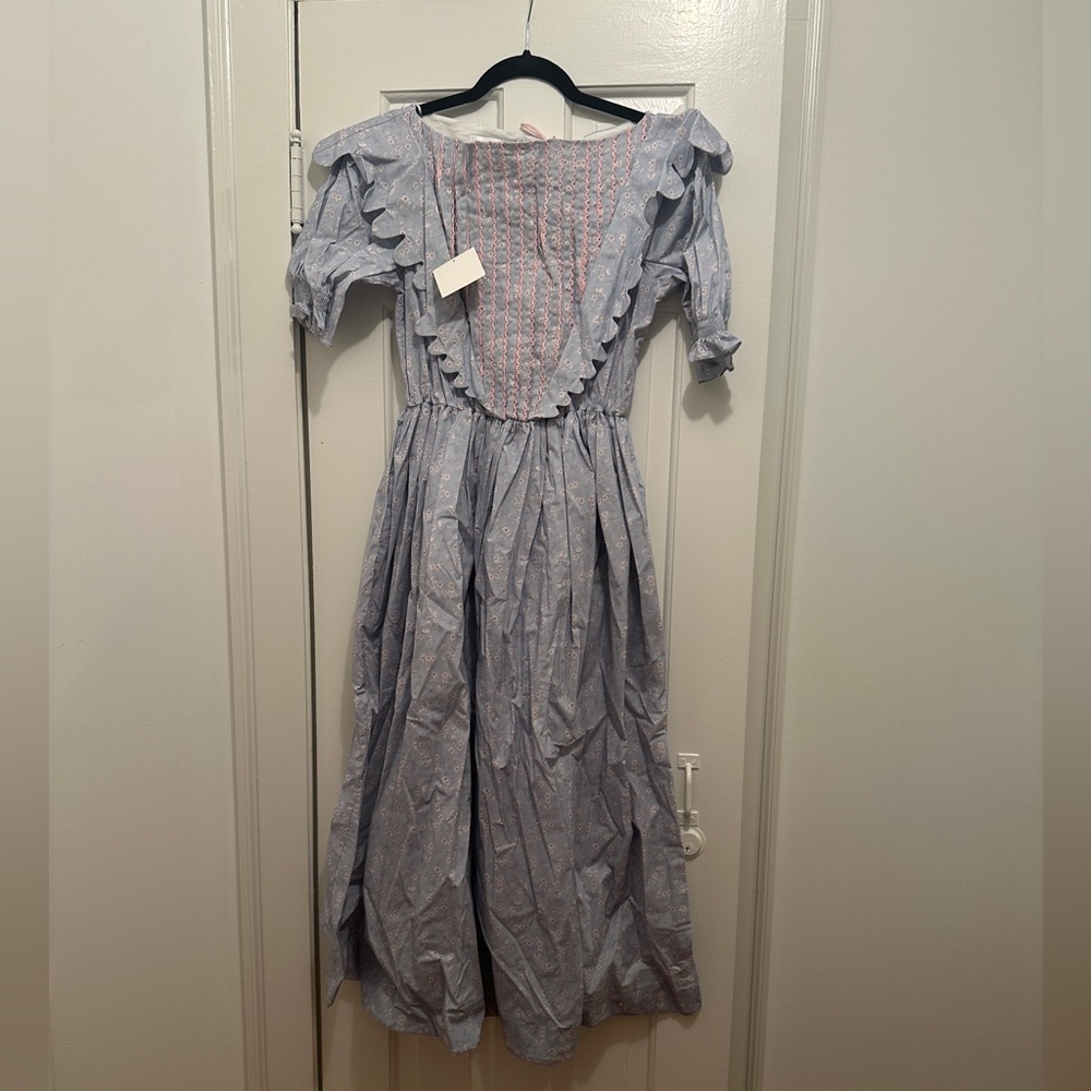 Dondolo Blue and Pink Striped Smocked Women’s Dress - Picture 2 of 7